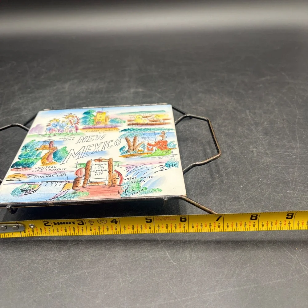 Unbranded Ceramic Tile Trivet Unisex OS Multicolor Good Vtg New Mexico Souvenir